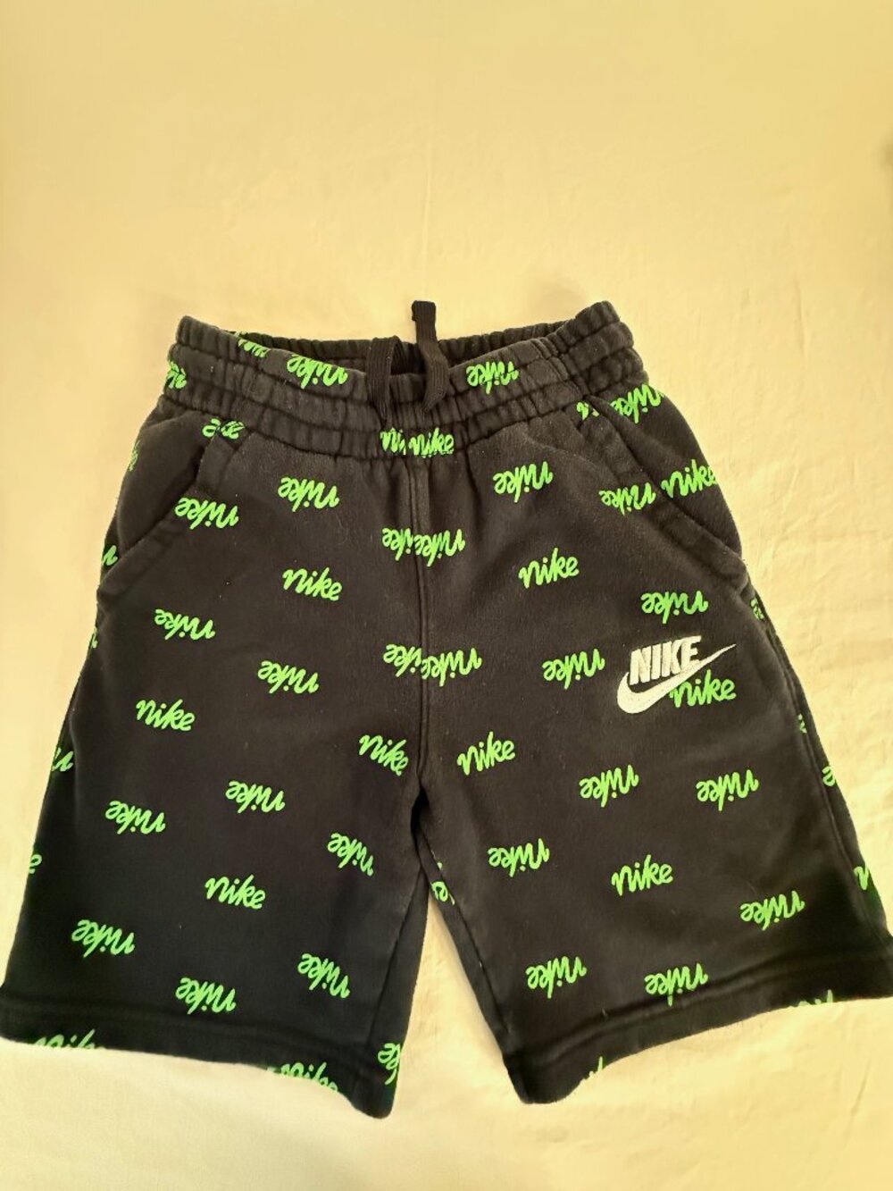Nike Club all over logo print shorts- Medium Boys